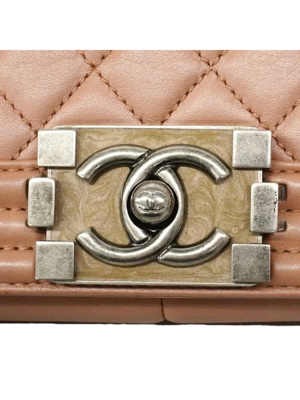 Chanel Shoulder Bag Boy Lambskin Pink Silver